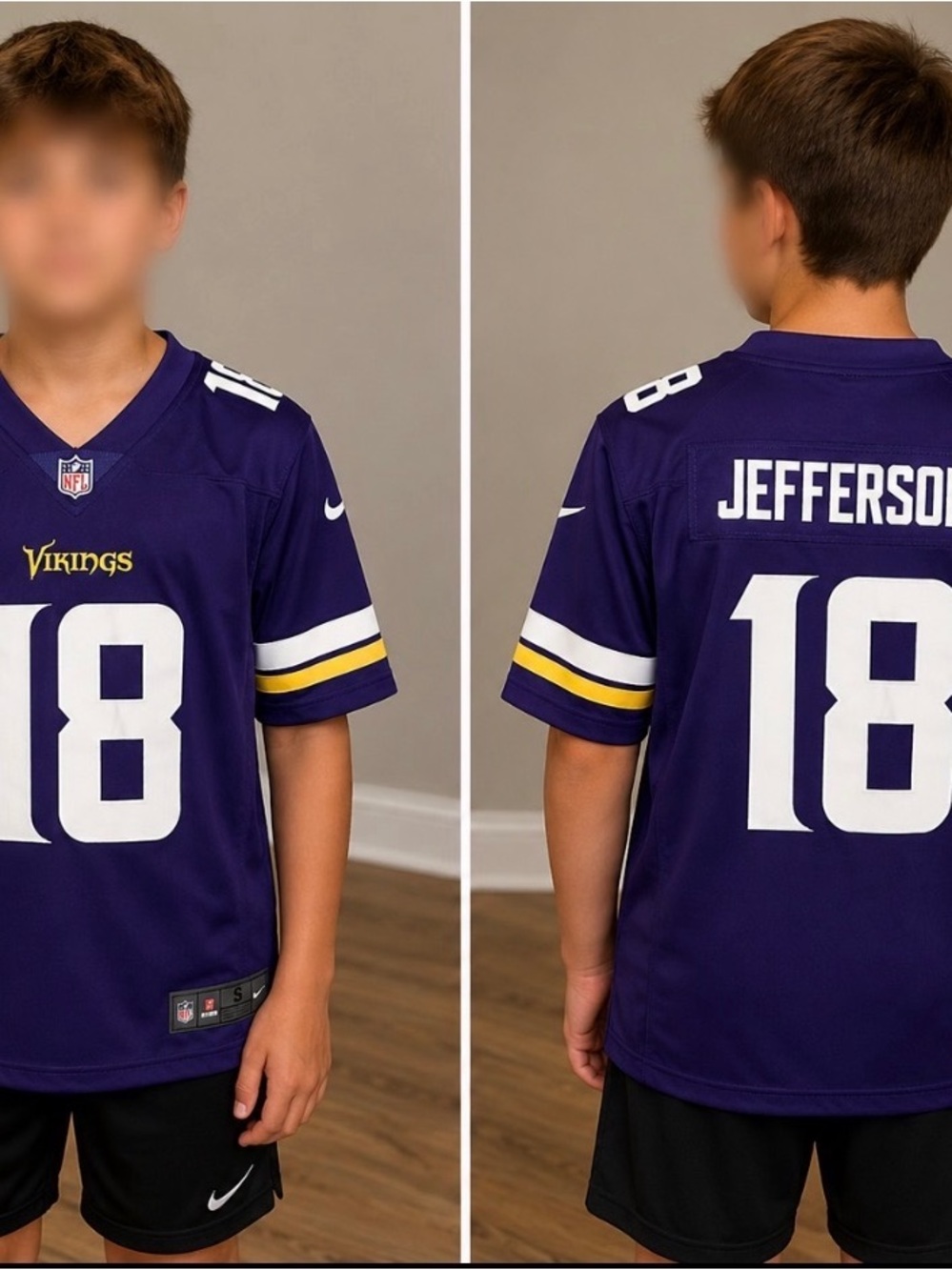 Justin Jefferson #18 Minnesota Vikings Kids Jersey Youth Medium 10/12
